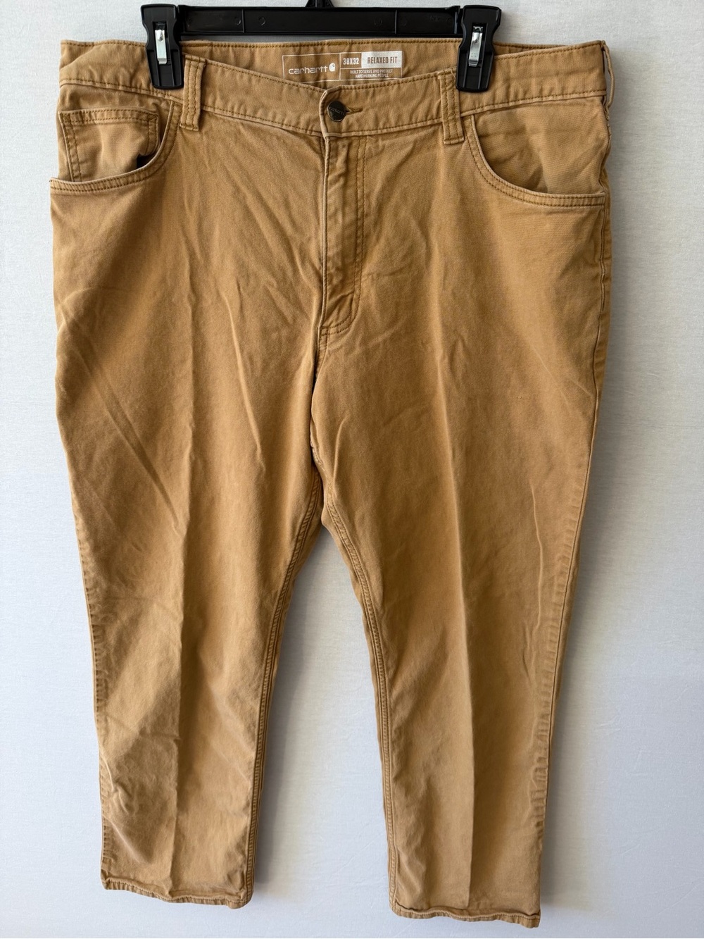 Carhartt Men's Tan Chino Work Pants - Relaxed Fit 38x32